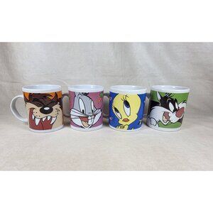 Vintage 2000s Set Of 4 Looney Tunes Coffee Mugs Warner Bros Studio
